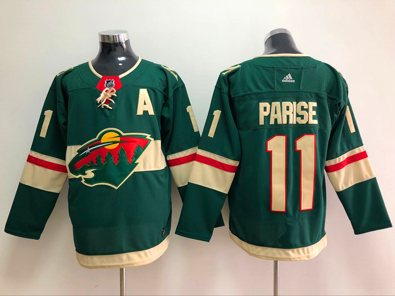Men's Minnesota Wild Zach Parise #11 Green Home Breakaway Jersey